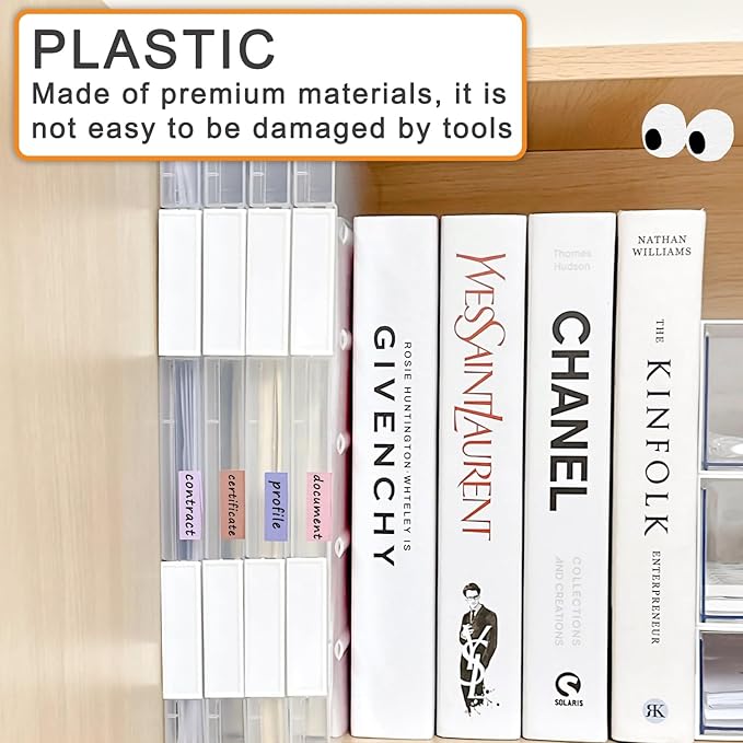 LonlyEagle 12 Pcs Clear A4 File Portable Project Case, Plastic Storage Box for 8.5" x 11" Letter Paper, Scrapbook Paper Storage Boxes Documents Magazines Holder