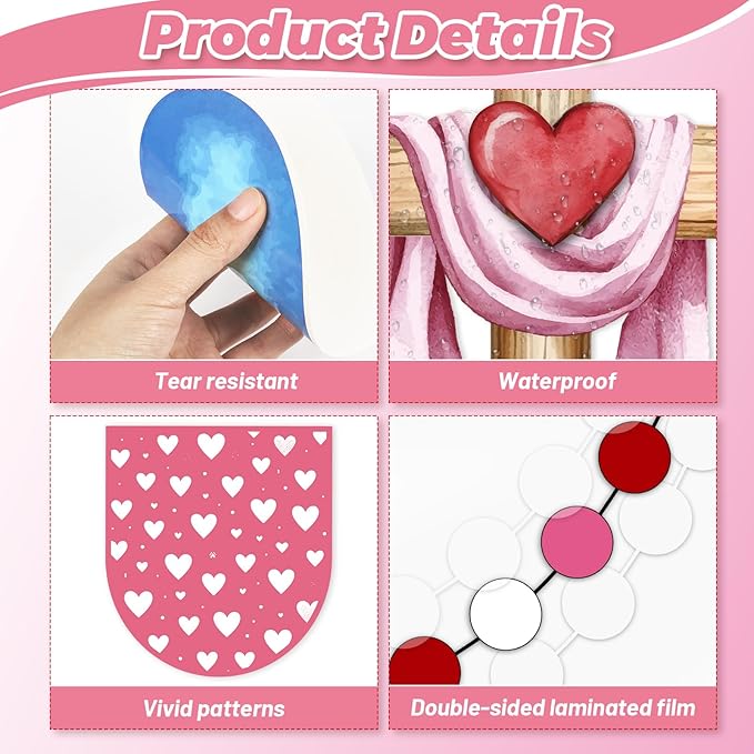 Valentine's Day Christian Bulletin Board Decoration Set Love Heart Cross Bible Verse No Greater Love Bulletin Board Classroom Decoration Cutouts for Sunday School Church VBS Wall Door Decors
