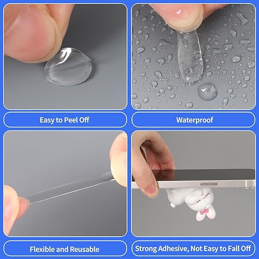JANYUN 560 Pcs Double Sided Sticky Dots Removable Square Putty Clear Double Sided Tape for Crafts No Trace Sticky Tack Adhesive Tape (Square10 mm)
