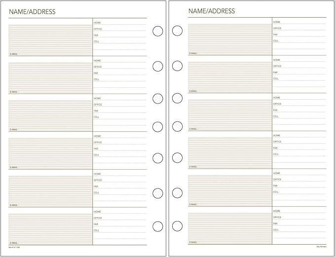AT-A-GLANCE Day Runner Telephone and Address Pages, Refill, Loose-Leaf, Undated, for Planner, 5-1/2" x 8-1/2", Size 4, 32 Sheets/Pack (011-230)