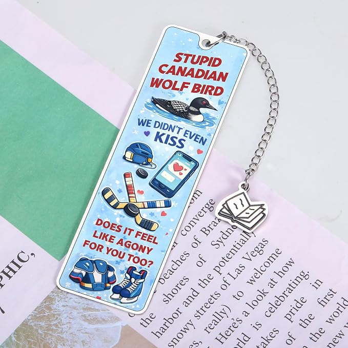 Heated Rivalry Bookmark, Hockey Rivals Trope Bookish Gifts for Women, Book Trope Bookmark, Book Lover Gifts for Women Men Girls Boys Books Merch for Readers Fans Bookworm Nerd Birthday Graduation Gift