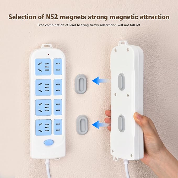 XYOFUN Magnetic Remote Control Holder Wall Mount - 6 Pcs No Drill Self-Adhesive Organizer for Air Conditioner & TV Remotes, Storage Caddy for Televisions Backside - White&Black