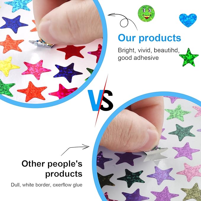 1980 Pcs Star Stickers for Kids Mini Stickers Foil Stickers for Kids Reward, Behavior Chart, Student Planner and School Classroom Teachers UonBexj