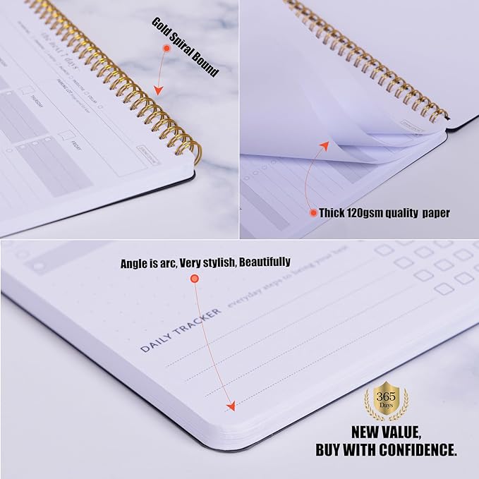 Weekly Planner Notepad-Minimalist 7-Day To Do List, 54 Sheets Dashboard Desktop Planner to Organizes Your Schedule, Set Goals, Track Habits & Daily 3 Priority - Annual Productivity Work Planner