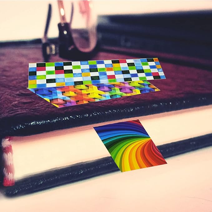 Paper Bookmarks for Kids, 160 Colored Laminated Book Markers for Reading - Creative Optical Bookmarks for Stationery Supply