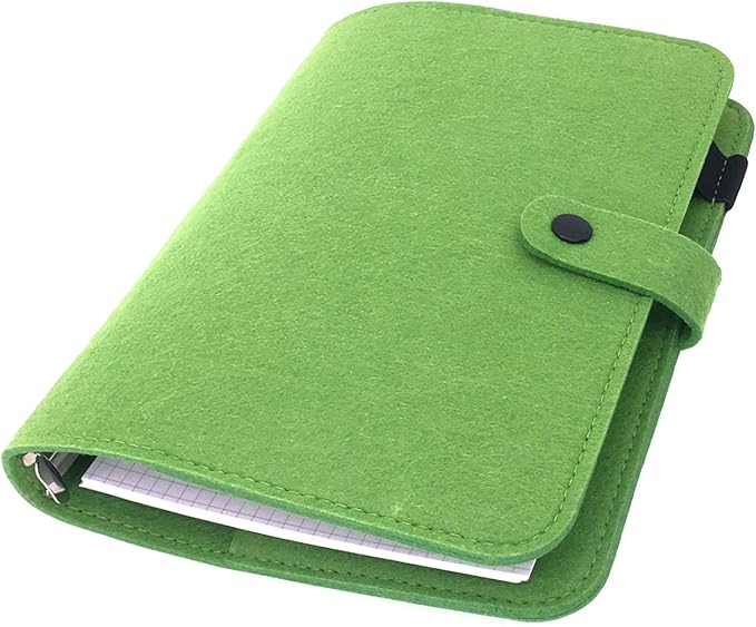 A5 Felt Binder, Deep Olive Green