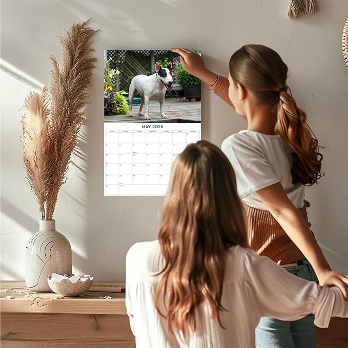 2025 2026 Bull Terrier Calendar - Dog Breed Monthly Wall Calendar - 12" x 18" Open - Thick No-Bleed Paper - Giftable - Academic Teacher's Planner Calendar Organizing & Planning - Made in USA