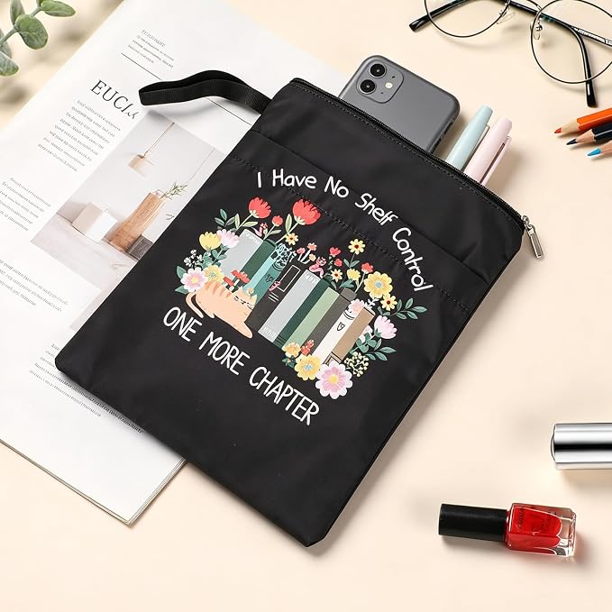 Waterproof Book Sleeve Pouch - Paperback Books Cover Protector Book and Cat Pattern Bookish Reading Accessories for Kindle Graduation Birthday Gifts for Bookworm Women Teacher Friends