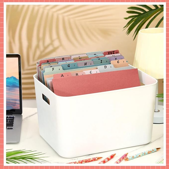 1 Set 25 Pack Alphabet File Dividers Letter Size, 1/5 Cut Tab A-z File Guides Number Folder Organizer for Filing Cabinet and Desk Home Office School(Retro Color)