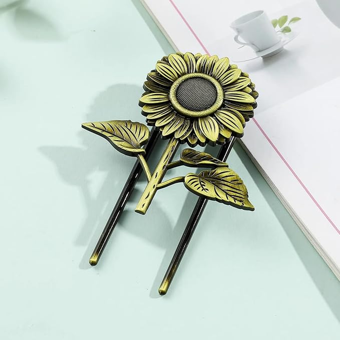 Bookmark,Sunflower Metal Book Clip, Journal Clip, Book Page Holder Clip,Vintage Book Clips, Hold Journal Open While Writing and Free Your Hands, Gifts for Book Lovers, Readers, Writers (Sunflower)