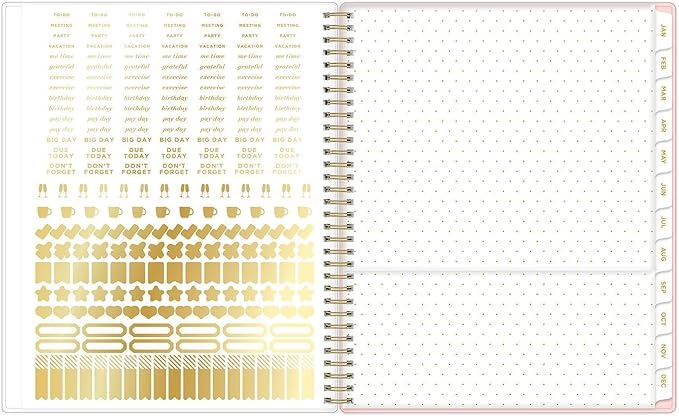 Blue Sky Day Designer 2027 Weekly and Monthly Planner Calendar, January 2027 - December 2027, 8.5" x 11", Clear Pocket Cover, Durable Twin Wire Binding, Storage Pocket, Stickers, Coming Up Roses