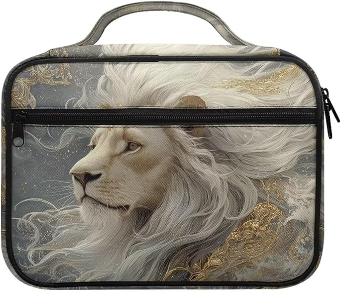 Bible Covers for Women & Men, Bible Organizer Carrying Case with Zippered Pocket Bible Protective Bag, Cool Lion