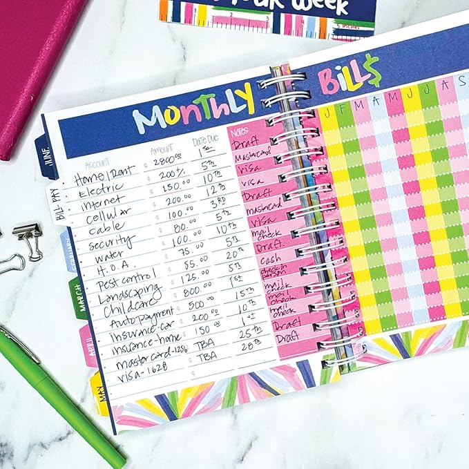 Reminder Binder 2026-2027 Planner – 18-Month Weekly & Monthly Calendar, 361 Stickers, Tabs, Hardcover, Elastic Closure, Pockets, To-Do Lists, Keepsake Gift Box