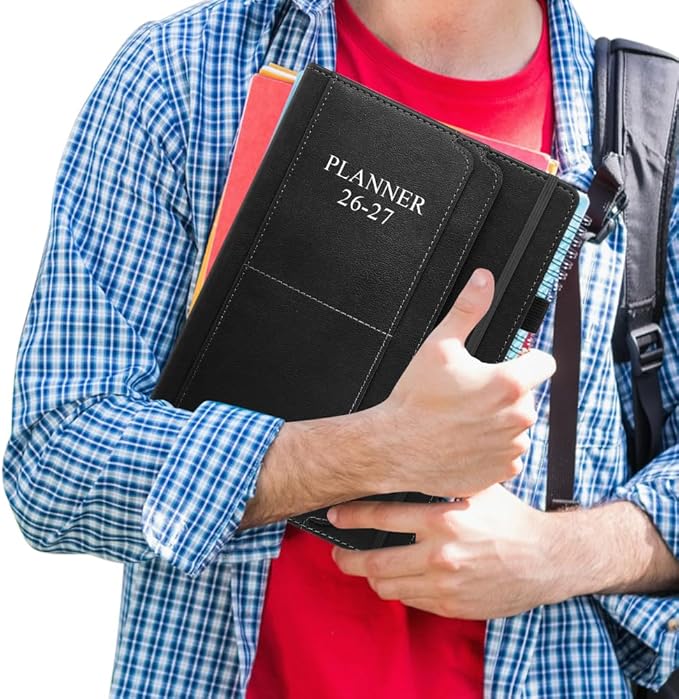 2026-2027 Planner - Weekly & Monthly Planner Runs from July 2026 to Dec 2027, 5.8" x 8.25", 18 Month Planners, 14 Notes Pages, Inner Pocket, PU Leather Hard Cover, Brown Monthly Planners 2026-2027