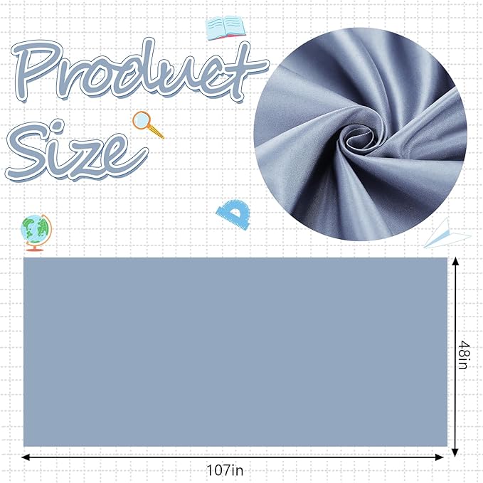 Mindsoft Bulletin Board Fabric 48 '' x 107 '' Class Fabric for Classroom Bulletin Board Decor, Pillows, Curtains, Crafts(Light Grayish Blue)