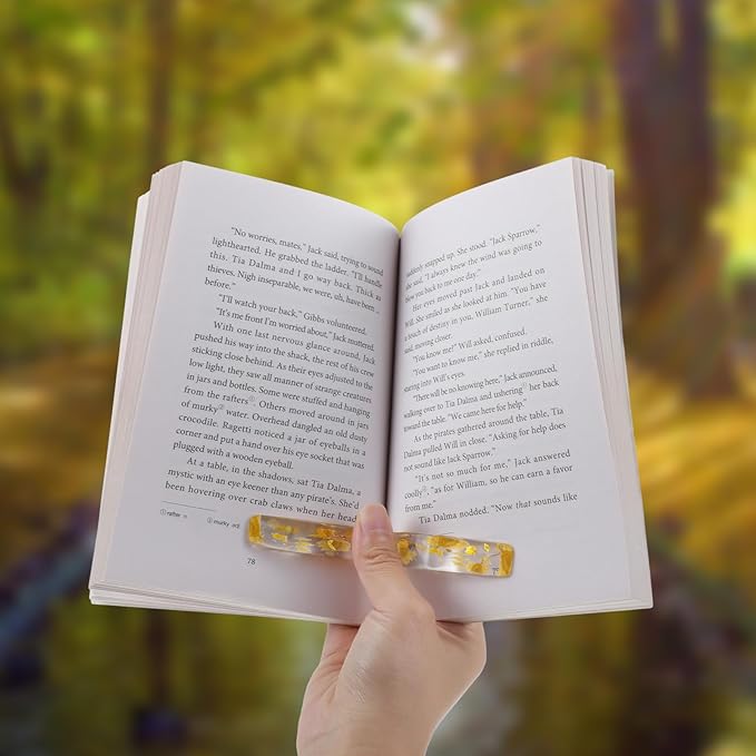 Eaasty 4 Pcs Thumb Book Page Holder for Reading Resin Book Opener Holder Multiple Colors Books Accessories Gifts for Reading Lovers Women Men(Flower Color)