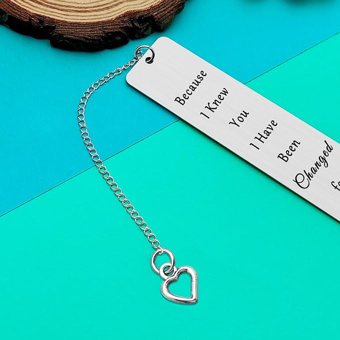 Best Friend Bookmark Gifts Long Distance Friendship Gifts Because I Knew You I Have Been Changed for Good Book Marker Reading Lovers Gift for Women Men Coworker Reader Christmas Graduation Gifts