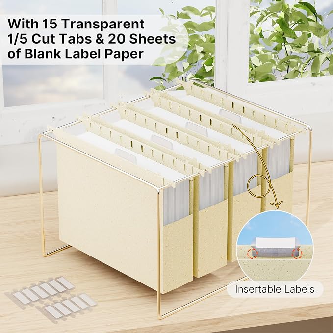 XINGIA Plastic Hanging File Folders, Letter Size File Cabinet Folders,Heavy Duty 2 Inch Expansion, Expandable Haning Folders,12 Pack Extra Capacity File Folders Hanging with Tabs for Filling Cabniet