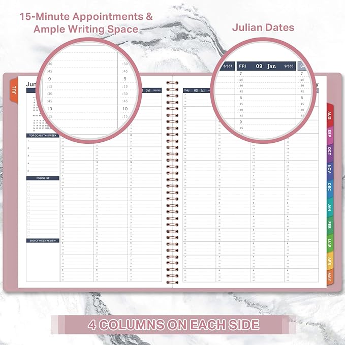 Appointment Book 2026-2027 - JUL 2026 - JUN 2027, 8.4" x 10.6" Weekly Appointment Book 2026-2027, 15-Minute Interval Hourly Planner, Flexible Soft Cover