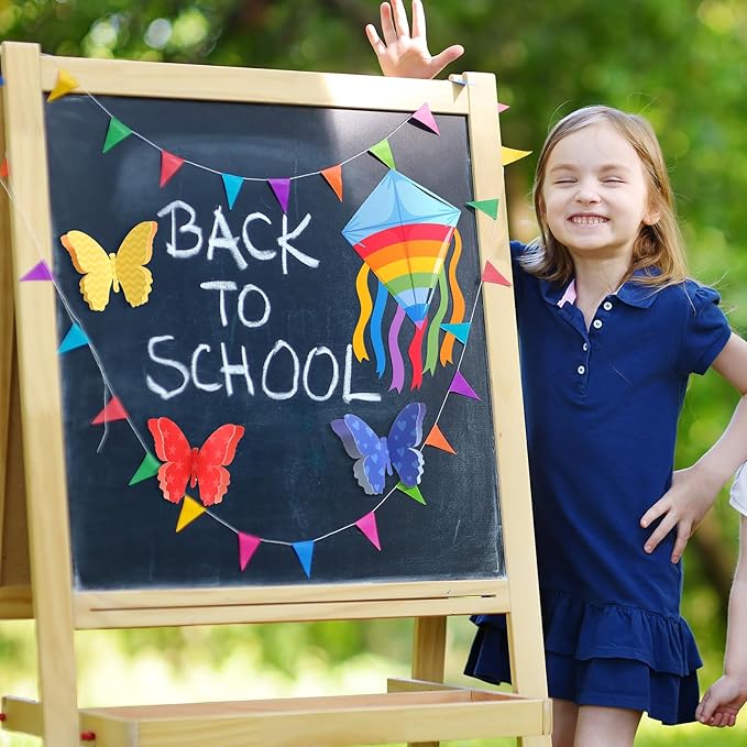 Outus Spring Butterfly Bulletin Board Decorations Colorful 3D Butterflies Classroom Decorations with Motivational Quote Cutouts for Back to School Classroom Bulletin Board Decor Wall Poster DIY Craft