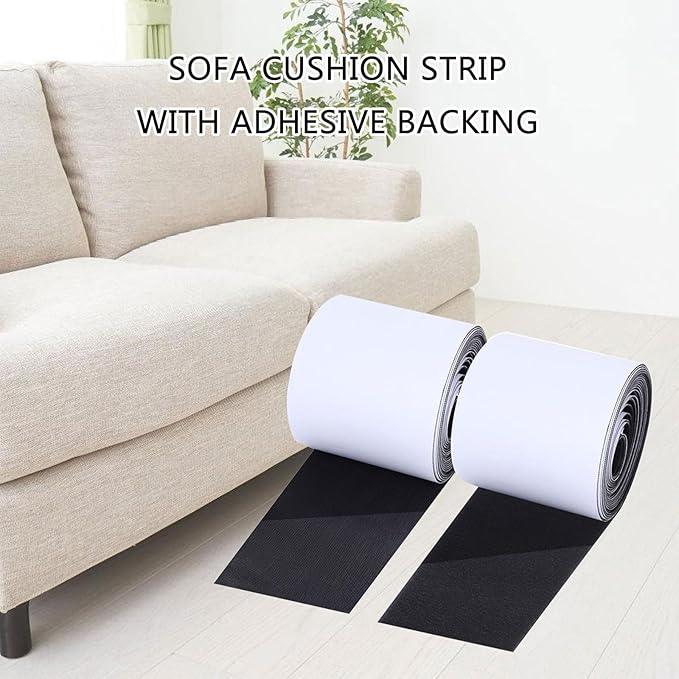 2Rolls 4.4Inchx20ft Sofa Cushion Tape Cushions Slip Tape Grip for Reduce Couch Cushions Sliding Adhesive Strips