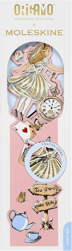 Moleskine Limited Edition Alice’s Adventures in Wonderland Origamo Bookmark, Hand-Quilled, Made from Recycled Paper