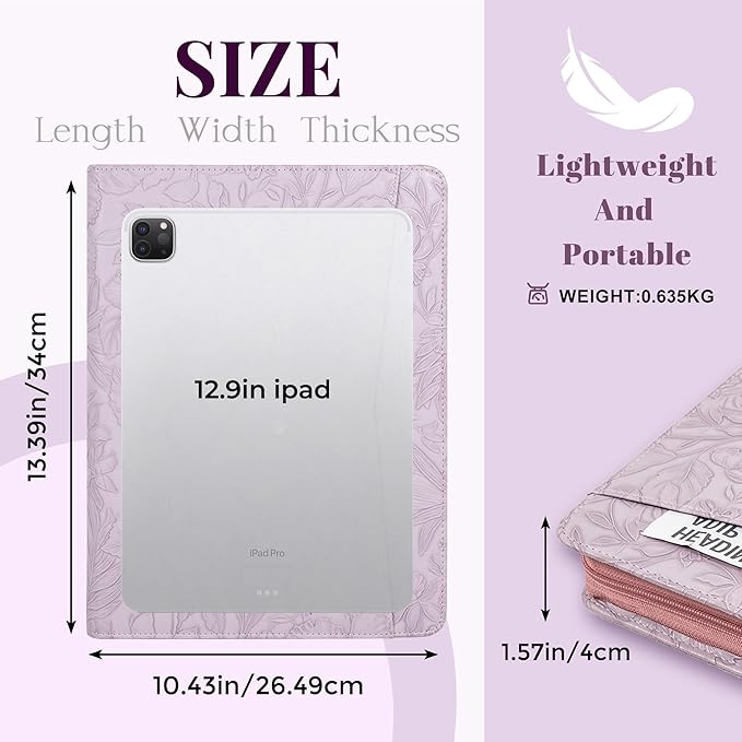 Calfinder Personalized Portfolio for Women&Men, Free Name Engrave,Customized Leather Padfolio with Logo or Name, Business Portfolio with A4 Writing Pad Holder for Resume,Interview