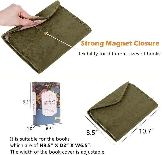 Reusable Adjustable Book Cover with Strong Magnetic Closure – Soft Protective Book Sleeve for Paperback & Hardcover, Fits Up to 9.5” x 6.5” x 2” Books – Flexible, Washable & Reusable Book Protector