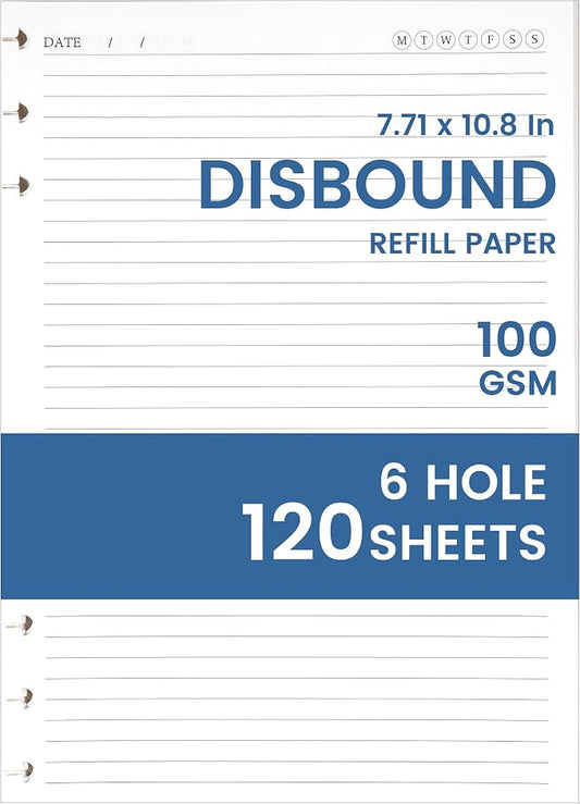 Yoment Discbound Lined Refills for 8.58 x 11 Hardcover Notebook, Spiral Journal Notebook for Office Work Meeting Planner, for School Students Class Notes, Large