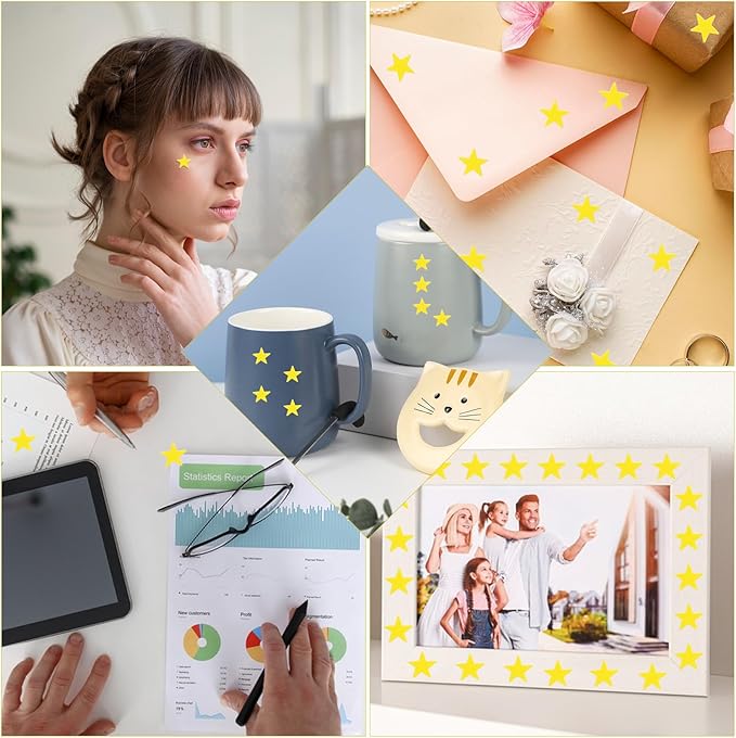 2160PCS Silver Gold Star Stickers, 40 Sheets Gold Star Stickers for Kids Reward 1.3cm/0.5 Inch Small Stars Sticker Mini Incentive Stars Sticker for Kid School Reward Crafts Decoration(Golds, Silver)