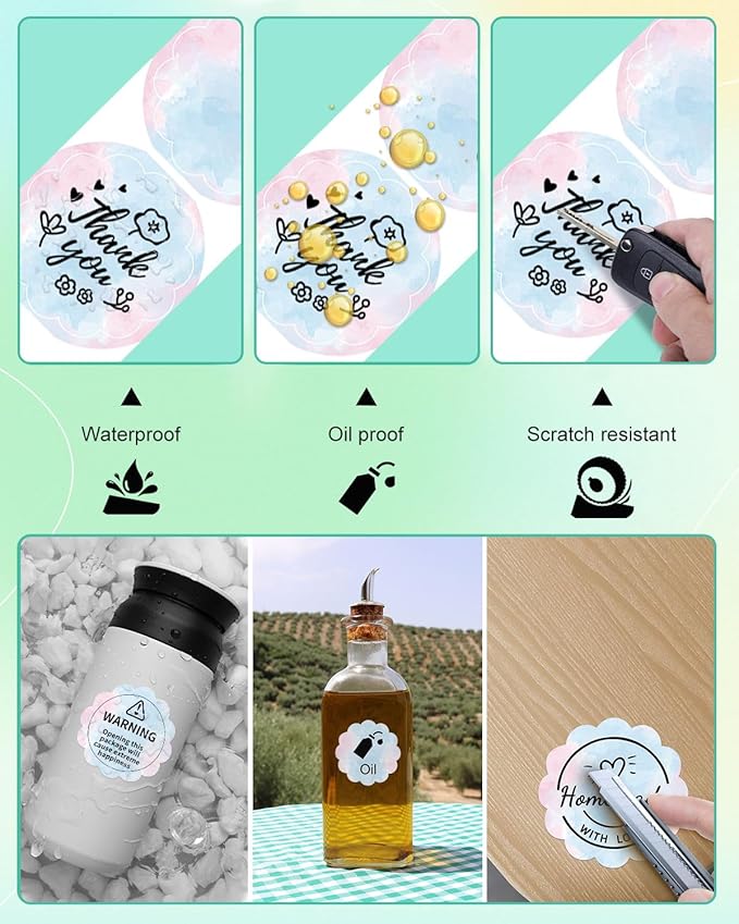 M110 Label Compatible with M100/M110/M120/M260/M220/M421/241BT/243BT, 1.96" x 1.96"(50x50 mm), Thermal Circle Gradient Color Paper for Logo/Gift Labels/Thank You Label/Small Business/,140 Labels/Roll