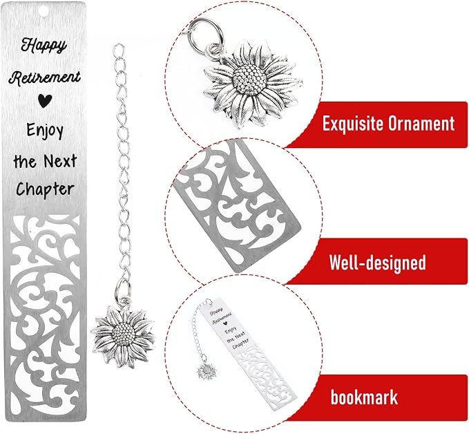 Dimeho Retirement Gifts for Women, Happy Retirement Bookmark Retirements Gift for Coworker Employee Leader Friends Happy Retirements Enjoy The Next Chapter Bookmark Going Away Gifts for Colleagues