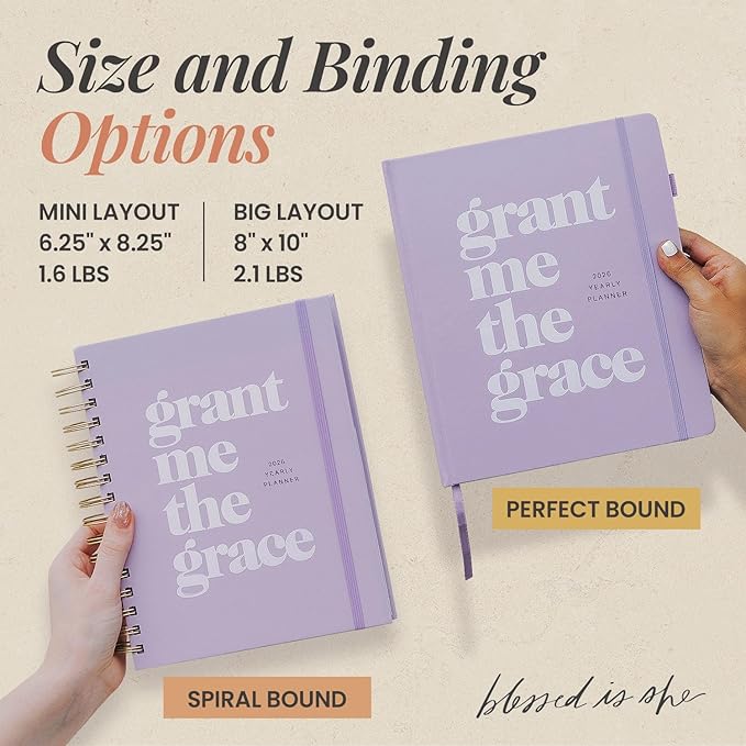 Blessed is She 2026 Yearly Catholic Planners for Women - 6.25x8.25" Purple Mini Spiral Bound Catholic Liturgical Planner, Christian Gifts for Women Faith, Daily Planner Organizer for Students