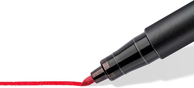 STAEDTLER 317-2 Lumocolor Universal Permanent Medium Pens - Red, Pack of 10 (317-2 VE)