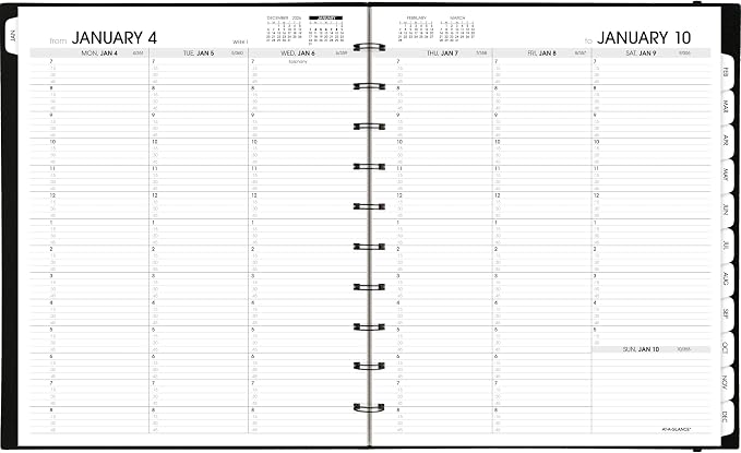 AT-A-GLANCE 2027 Appointment Book Planner, Weekly & Monthly, 8.75" x 11", Quarter-Hourly, Move-A-Page, Black (70950E0527)