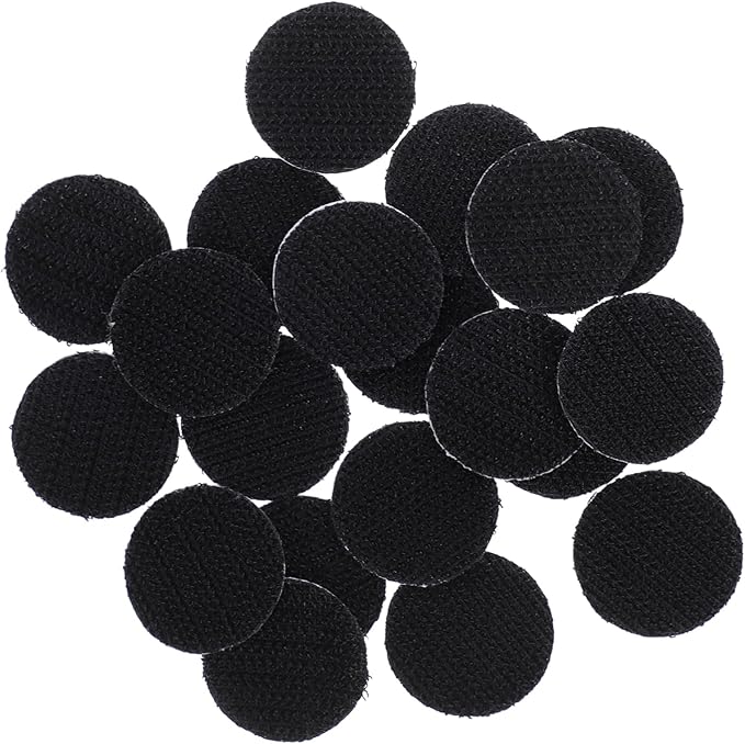 Luxshiny 20pcs Heavy Duty Hook and Fasteners Double-Sided Sticky Tape for Round Adhesive Gripper Tapes for Secure Mounting of Carpets Cables and Remotes