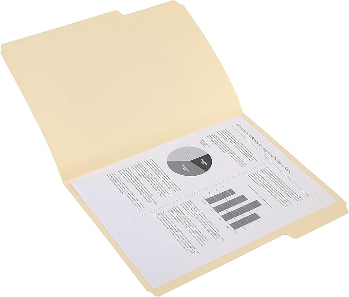 Staples File Folders, Letter Size, 1/3‑Cut Tabs, Assorted Positions, Manila, Durable Paper Stock, 500/Pack