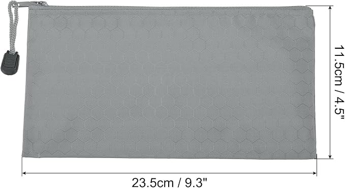 PATIKIL Waterproof Zipper File Bags, 3 Pack A6 Document Holders Pencil Pouch for Office, Gray