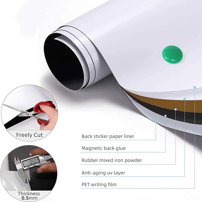 ZHIDIAN Magnetic Whiteboard Sticker for Wall/Door, 48" x 36" Large Self Adhesive White Board Wallpaper, Whiteboard Contact Paper, Large Dry Erase Sheet/Film for Office/Home/School