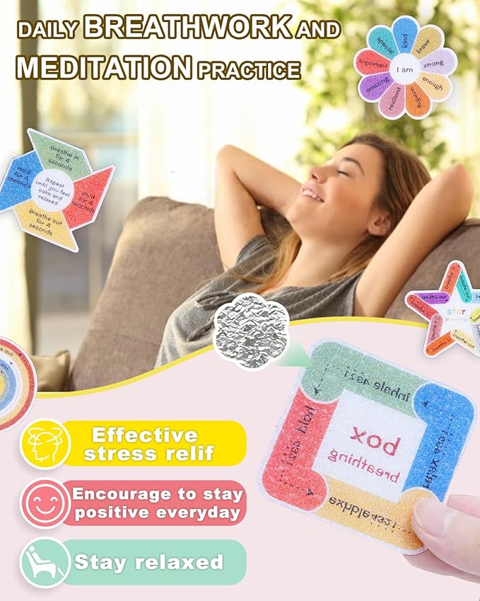 UCEC 120Pcs Textured Stickers, Waterproof 15 Patterns Sensory Stickers Different Textures for Kids Adult Anti Stress Textured Fidget Sticker for Classroom Desk Adults Teens Anxiety Relief