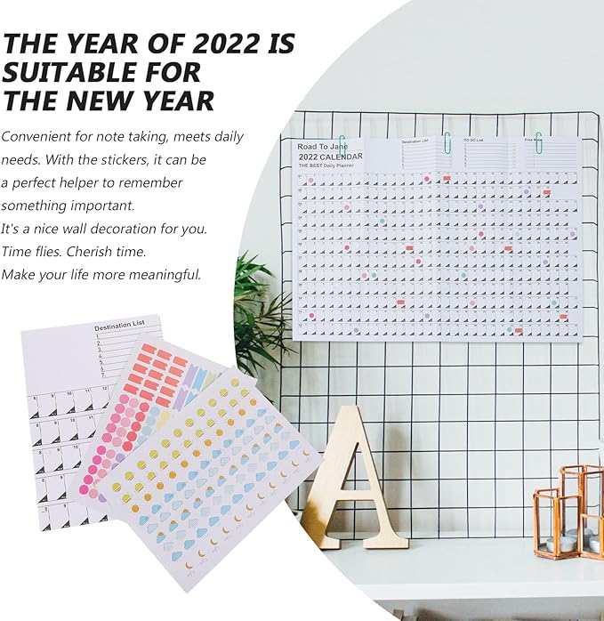 OSALADI 2022 Wall Calendar and Office Planner with Note-taking Feature, Hanging Paper Monthly Calendar for Home and Office Organization Random Color