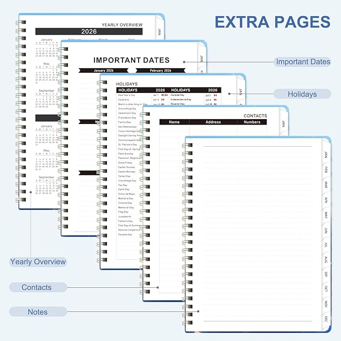 2026 Planner, Weekly and Monthly Academic Planner Calendar (JAN.2026 - DEC.2026), Planning Agenda Book, for Office Desk Accessories and School Supplies, A5(6.3" x 8.5") (Stellar Butterfly)