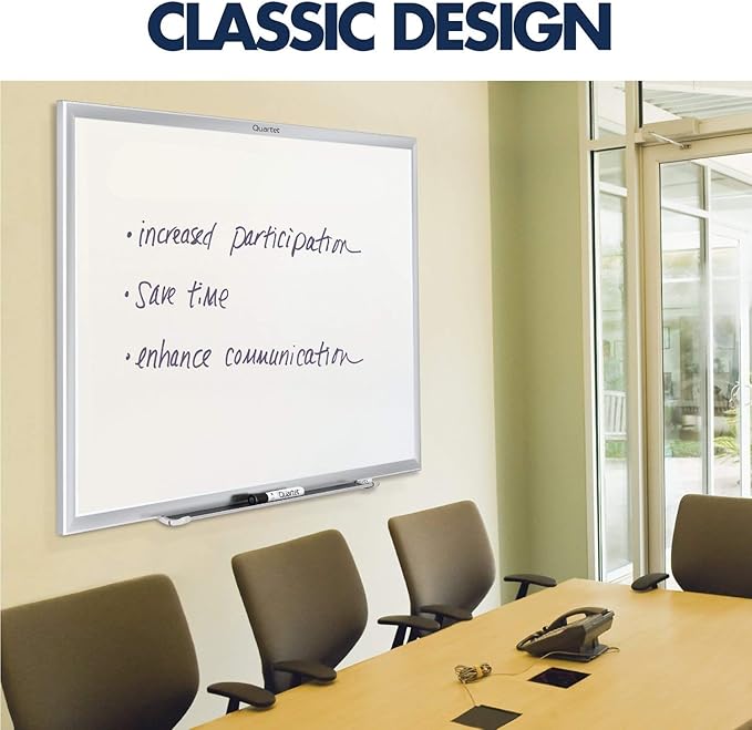 Quartet Magnetic Dry Erase White Board, 24"W x 18"H Whiteboard, Nano-Clean Surface Resists Ink Stains, Silver Aluminum Frame (SM531)