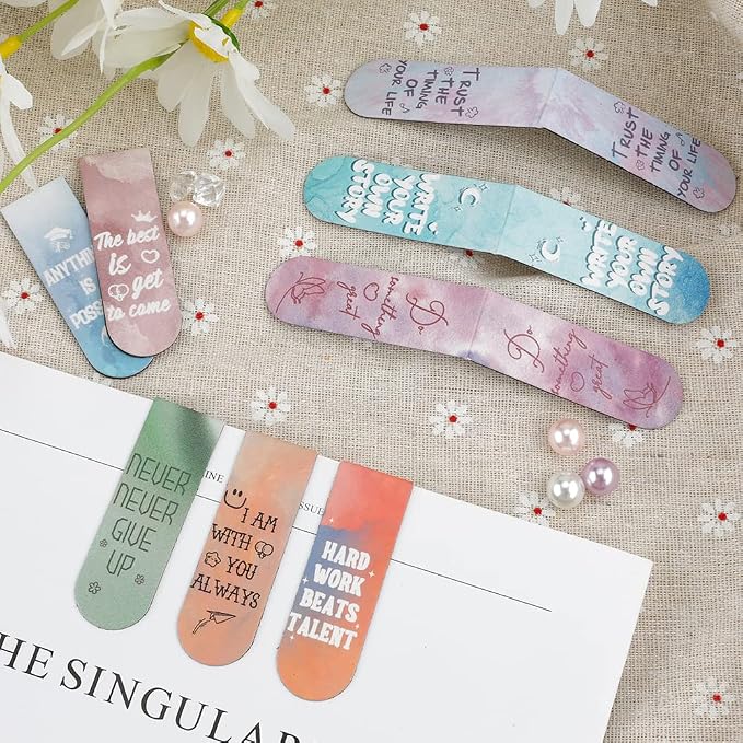 Magnetic Bookmarks, 15PCS Bookmark, Cute Bookmarks, Magnet Bookmark Clips, Bookmarks for Women Men Kids Reading, Teacher Bookmark, Graduation Inspirational Bookmark(Style-2)