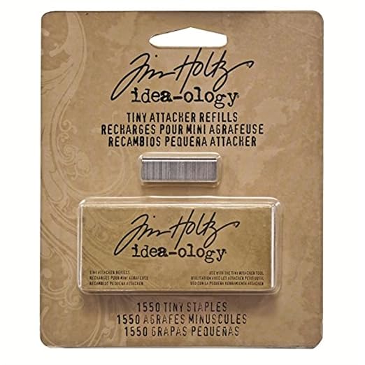 Tim Holtz Idea-ology Metal Tiny Attacher Refills, Box of 1550 Staples, .25 Inches, TH92801