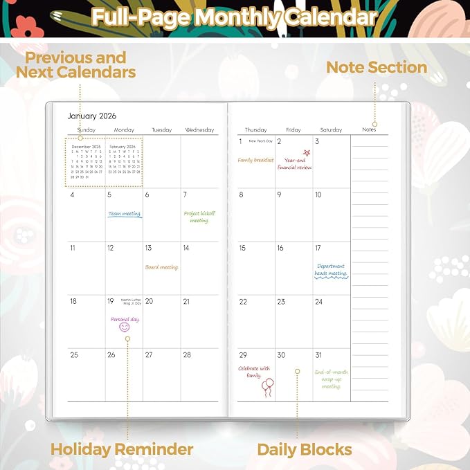 SKYDUE Pocket Calendar 2026-2027, 24-Month Small Monthly Pocket Planner Jan 2026- Dec 2027 for Purse, 6.7" X 3.7", Perfect for On-the-Go Planning and Organization