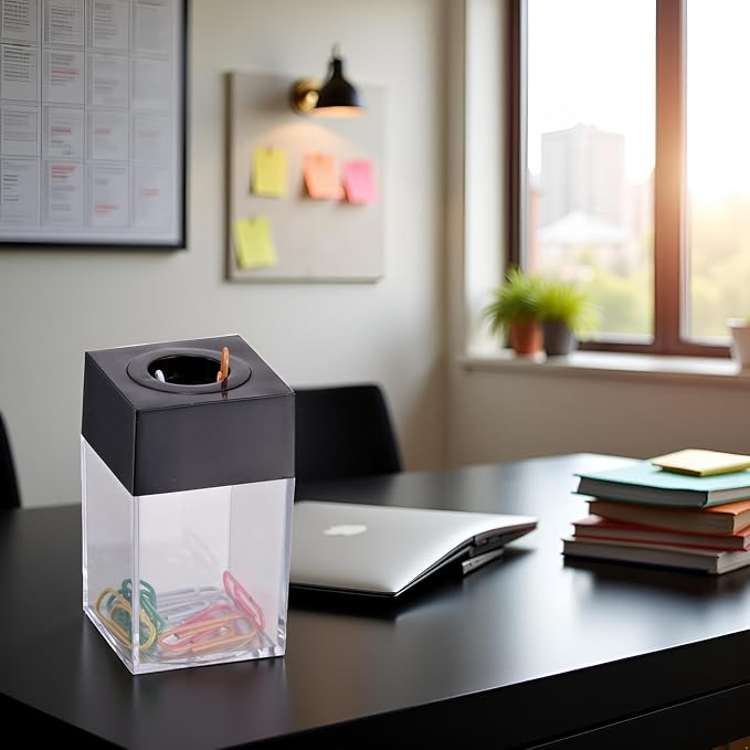 Multicolour Magnetic Paper Clip Dispenser Holder Paperclip Dispenser for Office School Desk Supplies Holders and Dispensers Desk Accessories and Workspace Organizers Office and School Supplies