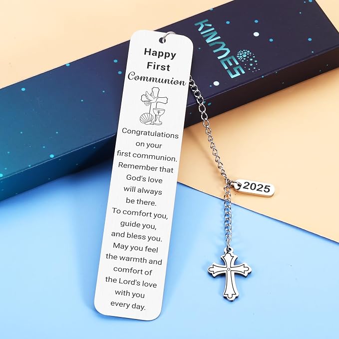 1st Communion Gifts for Godson 1st Holy Communion Bookmark, Baptism Bookmarks Easter Basket Stuffers for Teens Adults Religious Bookmark, 1st Communion Gifts for Girls Boys