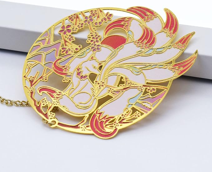 BLBMH Metal Bookmarks Kitsune Bookmark Pretty Fox Book Marker Cool Reading Book Mothers Day Gifts for Readers Girls Women Best Friend -K10