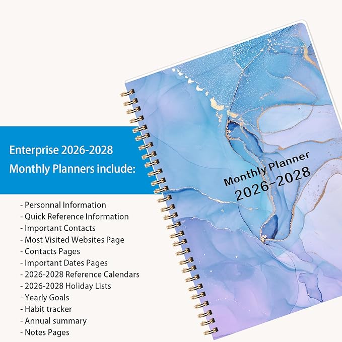 2026-2028 Monthly Planner - 3 Year Monthly Calendar/Planner 2026-2028, 5.9" x 8.5", 36 Month Calendar Planner, Planners with Twin-Wire Binding, Lined Notes Pages